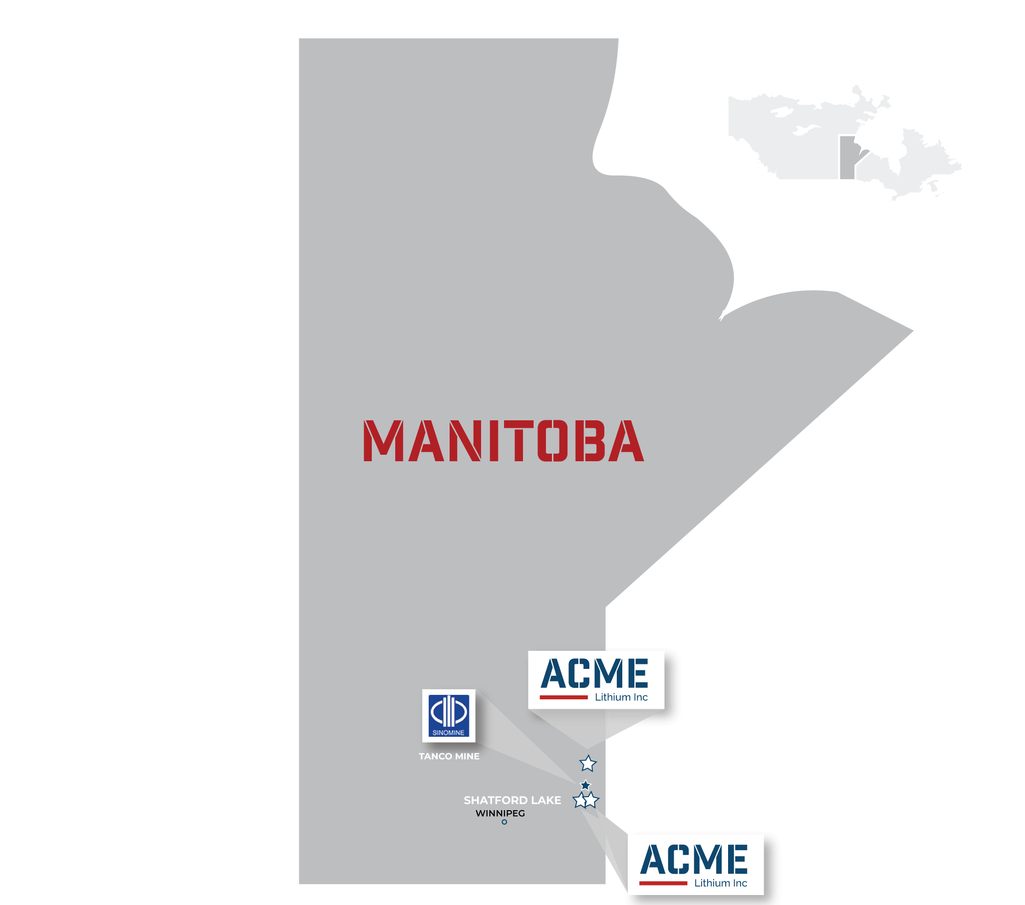 ACME LIthium properties in Manitoba, Canada