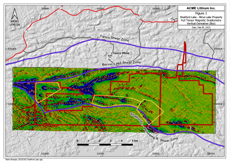 Figure 1: Shatford – Birse Lake Map – 2023 Drill Target Areas